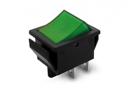 LLAVE TECLA INTERRUPTORA 15A VERDE CON NEON 4P