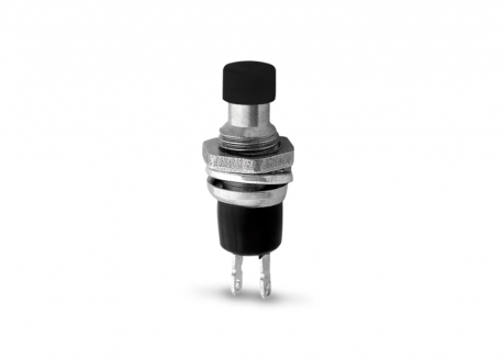 PULSADOR MINI NORMAL ABIERTO CUELLO METAL NEGRO