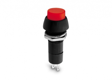 PULSADOR NORMAL ABIERTO REDONDO ROJO SIN RETENCIÓN 3A 250V
