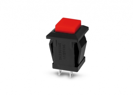 PULSADOR NORMAL CERRADO CUADRADO ROJO SIN RETENCIÓN