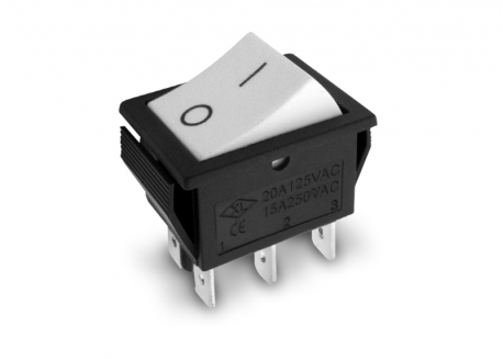 LLAVE TECLA 6P BLANCA ON-ON 15A 250V