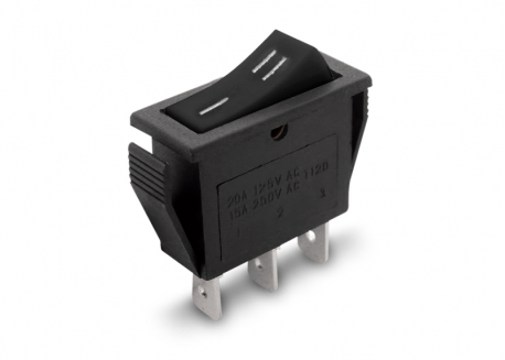 LLAVE TECLA 3P NEGRA INV. SIMPLE 6A 250V