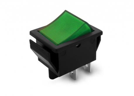 LLAVE TECLA 4P VERDE ON-OFF 15A 250V GRANDE