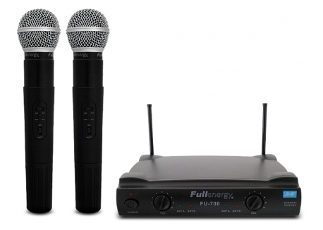 MICROFÓNO INALÁMBRICO UHF CON BASE DOBLE (PRO)