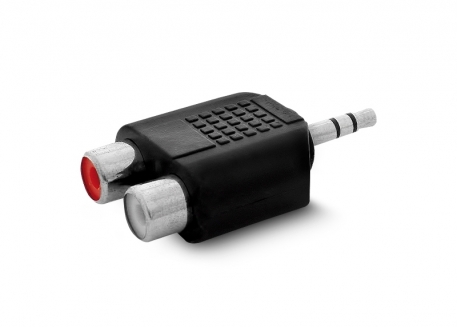 FICHA ADAPTADORA PLUG 3.5 ST A 2 JACK RCA