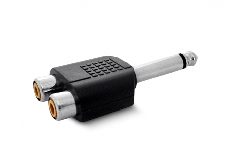 FICHA ADAPTADORA PLUG 6.5 MONO A 2 JACK RCA