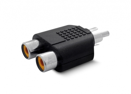 FICHA ADAPTADORA PLUG RCA A 2 JACK RCA