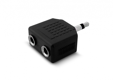 FICHA ADAPTADORA PLUG 3.5 MONO A 2 JACK 3.5 MONO