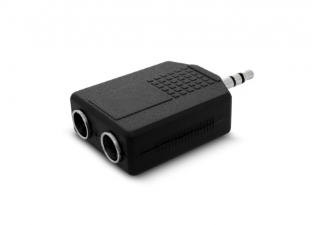 FICHA ADAPTADORA PLUG 3.5 ST A 2 JACK 6.5 ST