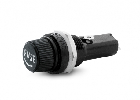 PORTAFUSIBLE A ROSCA 30MM CON TERMINAL PLANA 10A 250V