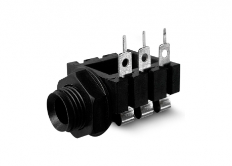 FICHA JACK 6.5 MM STEREO SIN CORTE 3P PARA CHASIS