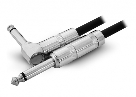 CABLE DE AUDIO PROFESIONAL (PLUG 6.5 MACHO 90° A PLUG 6.5 MACHO) 3MTS 24AWG