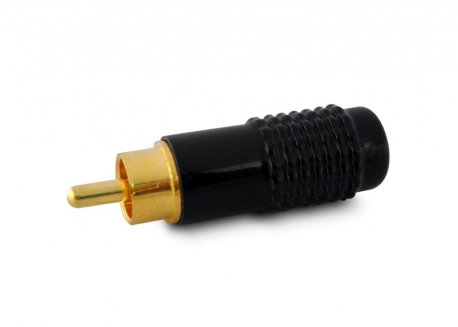 FICHA PLUG RCA PROFESIONAL METÁLICO NEGRO
