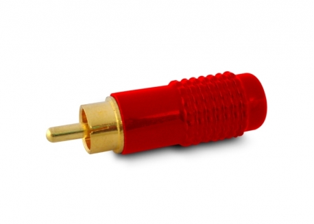 FICHA PLUG RCA PROFESIONAL METÁLICO ROJO