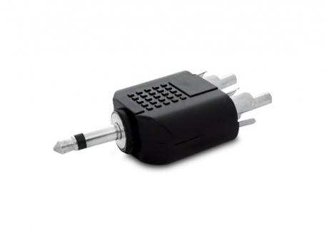FICHA ADAPTADORA PLUG 3.5 MONO A 2 PLUG RCA