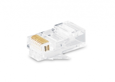 FICHA PLUG PARA REDES RJ45 (8P8C) CONTACTOS BAÑADOS EN ORO
