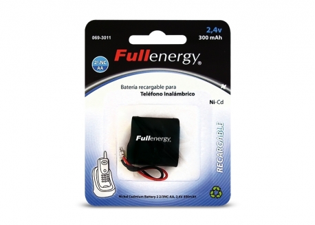 BATERÍA FULLENERGY PARA TELEFONÍA 2 2/3 NC AA 2.4V 300MAH