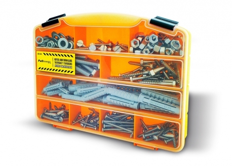 KIT DE 400 TORNILLOS TUECAS Y TARUGOS (ACERO INOXIDABLE) MÁS ORGANIZADOR 9''
