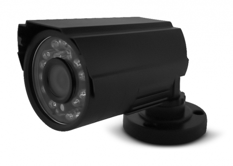 CÁMARA 1/3 SHARP PARA EXTERIOR 24 LEDS IR 20MTS SOPORTE CON CABLE OCULTO NTSC
