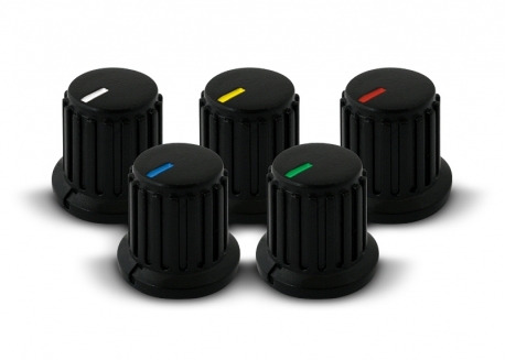 PERILLA NEGRA CON LÍNEA BLANCA 18X21MM EJE ESTRIADO