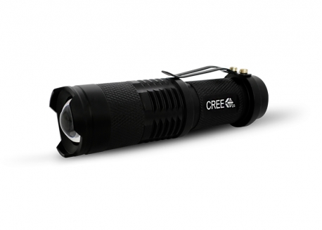 LINTERNA TÁCTICA LED CREE CON ZOOM (3 MODOS)