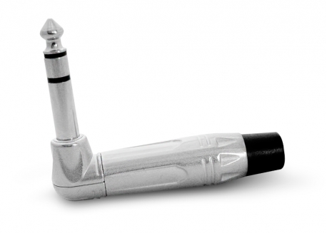 CONECTOR PLUG 6.5 MM STEREO 90° METÁLICO (LÍNEA PRO)