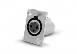 CONECTOR CANON 3P (XLR) HEMBRA PARA CHASIS METÁLICO (LÍNEA PRO)