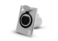 CONECTOR CANON 4P (XLR) HEMBRA PARA CHASIS METÁLICO (LÍNEA PRO)