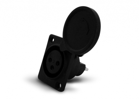 CONECTOR CANON 3P (XLR) HEMBRA PARA CHASIS CON COBERTOR (LÍNEA PRO)