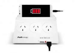 PROLONGADOR MÚLTIPLE 5 TOMAS + 2 USB 2.1 + PORTACELULAR FULLENERGY