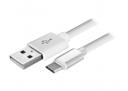 CABLE USB TIPO C CON CABLE DE GOMA (BLANCO)