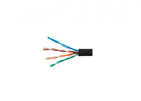 CABLE UTP NIVEL 5E PARA EXTERIOR (ROLLO 50 MTS) NEGRO (COBRE 0.5MM)
