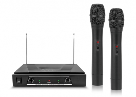 MICROFÓNO INALÁMBRICO VHF CON BASE DOBLE Y CONTROL DE VOLUMEN K-909