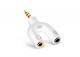 FICHA ADAPTADORA PLUG 3,5 MM 4 POLOS A DOBLE JACK 3,5 MM 3 POLOS