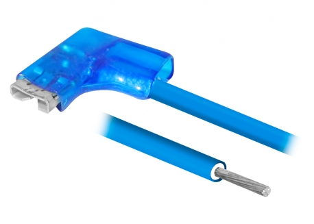 CABLE DE CONEXIÓN RÁPIDA T/PALA 6,3MM 90º A CABLE (38CM DE LARGO) SECCIÓN 0,5MM2