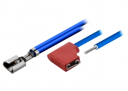 CABLE DE CONEXIÓN RÁPIDA T/PALA 6,3MM A T/PALA 6,3MM 90º (34CM DE LARGO + 18CM A CABLE)