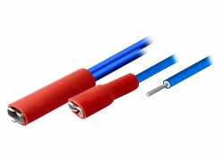 CABLE DE CONEXIÓN RÁPIDA T/PALA 6,3MM A T/PALA 6,3MM (9CM DE LARGO + 13CM A CABLE)