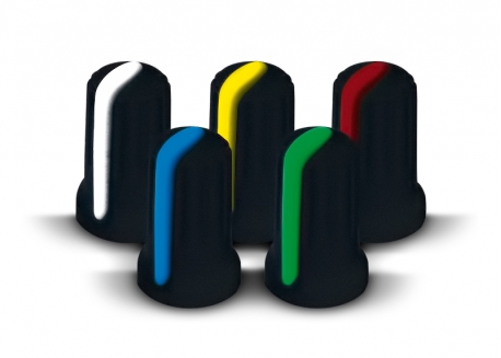 PERILLA NEGRO CON LÍNEA AZUL 12X19MM EJE ESTRIADO