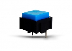 PULSADOR NORMAL ABIERTO CUADRADO AZUL SIN RETENCIÓN (13X13X10MM)