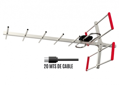 ANTENA TDA TV DIGITAL EXTERIOR HDTV UHF (CON CABLE DE 20 METROS)