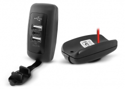 CARGADOR USB A X2 + USB C MONTAJE SOBRE CAÑOS (ENTRADA 12/24V SALIDA 5V 2.1A X3)