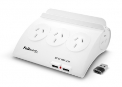 PROLONGADOR MÚLTIPLE 5 TOMAS + 2 USB 2.1 + PORTACELULAR FULLENERGY