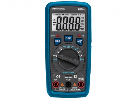MULTÍMETRO DIGITAL (NCV / FREC / CAP / TEMP / BATERÍAS / LINT./ IMÁN) FULLENERGY FL33A+