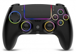 JOYSTICK INALÁMBRICO CON RGB + AUDIO ( PC / PS4 / ANDROID / IOS) NEGRO