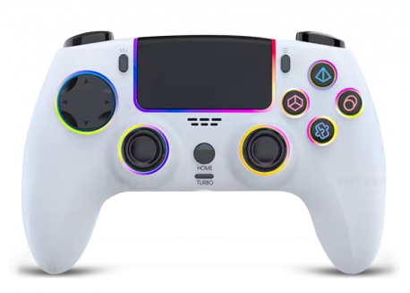 JOYSTICK INALÁMBRICO CON RGB + AUDIO ( PC / PS4 / ANDROID / IOS) BLANCO